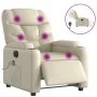 Sillón de masaje reclinable eléctrico cuero sintético crema de , Sillones - Ref: Foro24-3204652, Precio: 286,90 €, Descuento: %