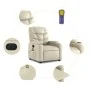 Sillón de masaje reclinable eléctrico cuero sintético crema de , Sillones - Ref: Foro24-3204652, Precio: 286,90 €, Descuento: %