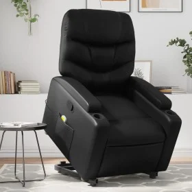 Sillón reclinable de masaje de pie cuero artificial negro de , Sillones - Ref: Foro24-3204665, Precio: 324,26 €, Descuento: %