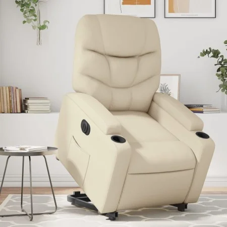 Cream Faux Leather Power Lift Recliner by , Armchairs - Ref: Foro24-3204673, Price: 344,77 €, Discount: %