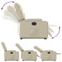 Sillón reclinable elevable eléctrico de cuero sintético crema de , Sillones - Ref: Foro24-3204673, Precio: 328,60 €