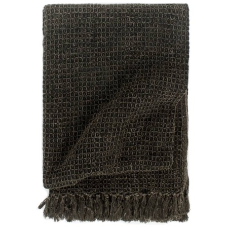 Anthracite gray/brown cotton blanket 125x150 cm by vidaXL, Blankets - Ref: Foro24-133749, Price: 26,95 €, Discount: %