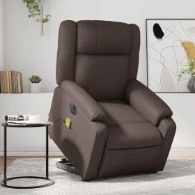 Sillón de masaje elevable eléctrico cuero sintético marrón de , Sillones - Ref: Foro24-3205173, Precio: 368,43 €, Descuento: %