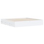 White engineered wood bed frame with drawers 200x200 cm by , Beds and slatted bases - Ref: Foro24-3207245, Price: 175,58 €, D...