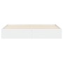 White engineered wood bed frame with drawers 200x200 cm by , Beds and slatted bases - Ref: Foro24-3207245, Price: 175,58 €, D...