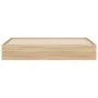 Sonoma oak engineered wood bed with drawers 200x200 cm by , Beds and slatted bases - Ref: Foro24-3207247, Price: 221,38 €, Di...