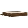 Cama con cajones madera ingeniería marrón roble 200x200 cm de , Camas y somieres - Ref: Foro24-3207251, Precio: 222,83 €, Des...