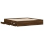 Cama con cajones madera ingeniería marrón roble 200x200 cm de , Camas y somieres - Ref: Foro24-3207251, Precio: 226,51 €, Des...