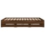Cama con cajones madera ingeniería marrón roble 200x200 cm de , Camas y somieres - Ref: Foro24-3207251, Precio: 226,51 €, Des...
