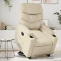 Sillón reclinable elevable cuero artificial color crema de , Sillones - Ref: Foro24-3204659, Precio: 304,10 €, Descuento: %