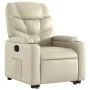Sillón reclinable elevable cuero artificial color crema de , Sillones - Ref: Foro24-3204659, Precio: 304,10 €, Descuento: %