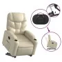 Sillón reclinable elevable cuero artificial color crema de , Sillones - Ref: Foro24-3204659, Precio: 304,10 €, Descuento: %