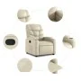 Cremefarbener Hebe-Liegestuhl aus Kunstleder von , Sessel - Ref: Foro24-3204659, Preis: 304,10 €, Rabatt: %