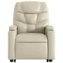 Sillón reclinable elevable cuero artificial color crema de , Sillones - Ref: Foro24-3204659, Precio: 304,10 €, Descuento: %