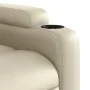 Sillón reclinable elevable cuero artificial color crema de , Sillones - Ref: Foro24-3204659, Precio: 304,10 €, Descuento: %