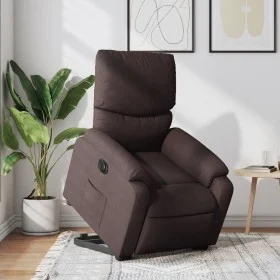 Sillón eléctrico reclinable elevable de tela marrón oscuro de , Sillones - Ref: Foro24-3204853, Precio: 328,71 €, Descuento: %