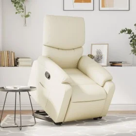 Cream-colored artificial leather liftable recliner chair by , Armchairs - Ref: Foro24-3204887, Price: 314,09 €, Discount: %