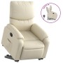 Cream-colored artificial leather liftable recliner chair by , Armchairs - Ref: Foro24-3204887, Price: 299,22 €, Discount: %