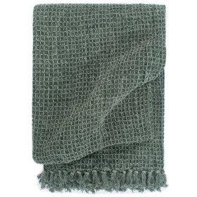 Manta de algodón verde oscuro 125x150 cm de vidaXL, Mantas - Ref: Foro24-133758, Precio: 26,60 €, Descuento: %
