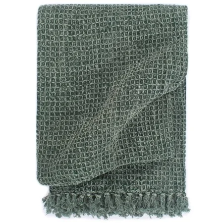Manta de algodón verde oscuro 125x150 cm de vidaXL, Mantas - Ref: Foro24-133758, Precio: 28,89 €, Descuento: %