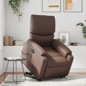 Sillón de masaje elevable eléctrico cuero sintético marrón de , Sillones - Ref: Foro24-3204909, Precio: 393,75 €, Descuento: %