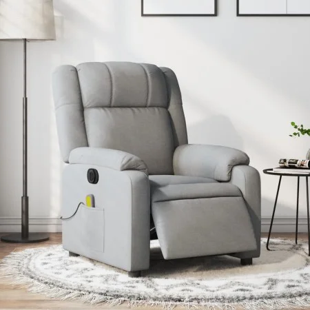 Electric Massage Recliner Light Gray Fabric by , Armchairs - Ref: Foro24-3205190, Price: 263,88 €, Discount: %