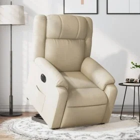 Sillón eléctrico reclinable elevable de tela color crema de , Sillones - Ref: Foro24-3205235, Precio: 354,58 €, Descuento: %