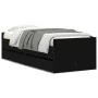 Bed frame with drawers black 100x200 cm by , Beds and slatted bases - Ref: Foro24-3207337, Price: 172,27 €, Discount: %