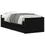 Bed frame with drawers black 100x200 cm by , Beds and slatted bases - Ref: Foro24-3207337, Price: 172,27 €, Discount: %
