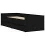 Bed frame with drawers black 100x200 cm by , Beds and slatted bases - Ref: Foro24-3207337, Price: 172,27 €, Discount: %
