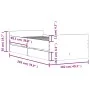 Smoked oak bed frame with drawers 100x200 cm by , Beds and slatted bases - Ref: Foro24-3207368, Price: 156,56 €, Discount: %