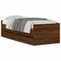 Estructura de cama con cajones roble marrón 100x200 cm de , Camas y somieres - Ref: Foro24-3207342, Precio: 175,00 €, Descuen...
