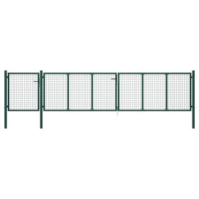 Puerta de jardín de acero verde 500x75 cm de vidaXL, Puertas de jardín - Ref: Foro24-144316, Precio: 423,06 €, Descuento: %