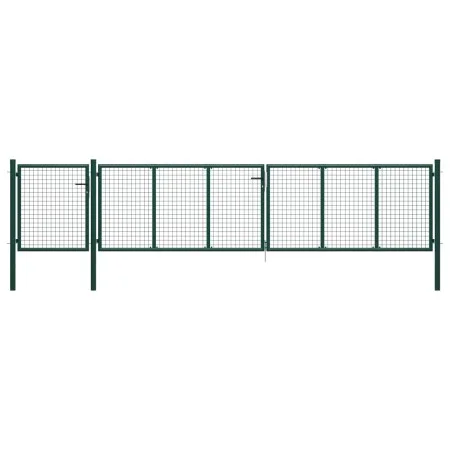 Puerta de jardín de acero verde 500x75 cm de vidaXL, Puertas de jardín - Ref: Foro24-144316, Precio: 410,72 €, Descuento: %