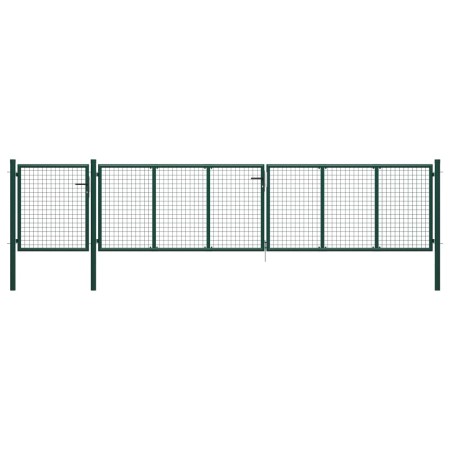 Puerta de jardín de acero verde 500x75 cm de vidaXL, Puertas de jardín - Ref: Foro24-144316, Precio: 423,06 €, Descuento: %