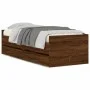 Brown oak bed frame with drawers 90x200 cm by , Beds and slatted bases - Ref: Foro24-3207349, Price: 191,31 €, Discount: %