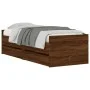 Brown oak bed frame with drawers 90x200 cm by , Beds and slatted bases - Ref: Foro24-3207349, Price: 191,31 €, Discount: %