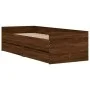 Brown oak bed frame with drawers 90x200 cm by , Beds and slatted bases - Ref: Foro24-3207349, Price: 191,31 €, Discount: %