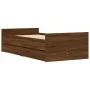 Brown oak bed frame with drawers 90x200 cm by , Beds and slatted bases - Ref: Foro24-3207377, Price: 164,64 €, Discount: %
