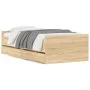 Estructura de cama con cajones roble Sonoma 90x190 cm de , Camas y somieres - Ref: Foro24-3207380, Precio: 154,00 €, Descuent...