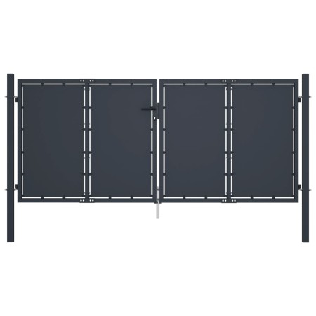 Anthracite gray steel garden gate 300x125 cm by vidaXL, garden gates - Ref: Foro24-144525, Price: 556,47 €, Discount: %