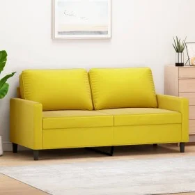 2-seater yellow velvet sofa 140 cm by , Sofas - Ref: Foro24-359205, Price: 242,10 €, Discount: %
