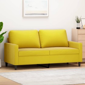 2-Sitzer-Sofa aus gelbem Samt, 140 cm von , Sofas - Ref: Foro24-359205, Preis: 252,32 €, Rabatt: %