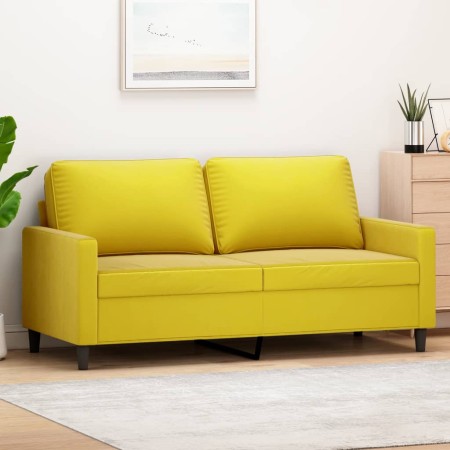 2-Sitzer-Sofa aus gelbem Samt, 140 cm von , Sofas - Ref: Foro24-359205, Preis: 252,32 €, Rabatt: %