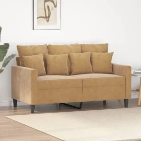 Braunes 2-Sitzer-Sofa aus Samt, 120 cm von , Sofas - Ref: Foro24-359300, Preis: 192,87 €, Rabatt: %