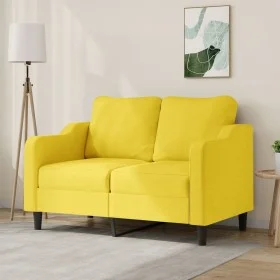 2 seater sofa in light yellow fabric 120 cm by , Sofas - Ref: Foro24-359356, Price: 200,33 €, Discount: %