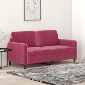 2-Sitzer-Sofa aus rotem Samt, 140 cm von , Sofas - Ref: Foro24-359446, Preis: 225,99 €, Rabatt: %