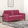 2-Sitzer-Sofa aus rotem Samt, 140 cm von , Sofas - Ref: Foro24-359446, Preis: 225,99 €, Rabatt: %