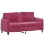 Sofá de 2 plazas de terciopelo rojo tinto 140 cm de , Sofás - Ref: Foro24-359446, Precio: 229,90 €, Descuento: %
