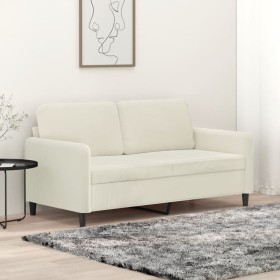 Sofá de 2 plazas terciopelo color crema 140 cm